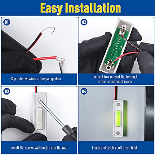 Lighted Doorbell Button, Garage Door Opener Switch With Led Light, 41A4166 Wall Mounted Push To Exit Ringer Button (White, 2 Pie