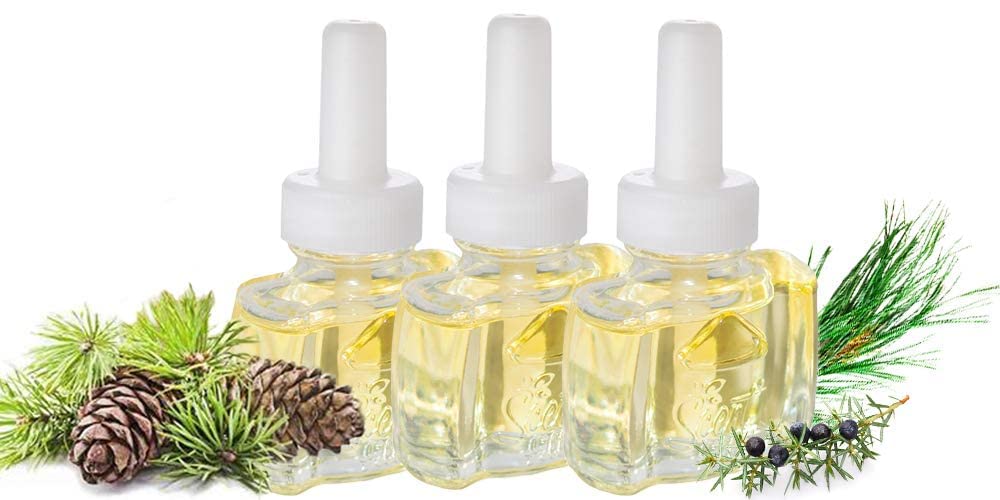 Scent Fill 100% Natural Juniper Woods Plug In Air Freshener, Scented Oil Refills, 3 Refills