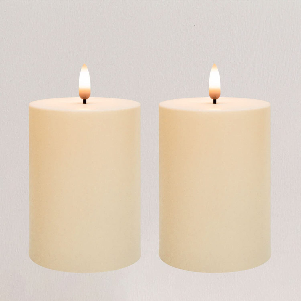 Angelloong Outdoor Flameless Candles With Timer Waterproof, Battery Operated Candles With Flickering Flame, Set Of 2 Electric Le