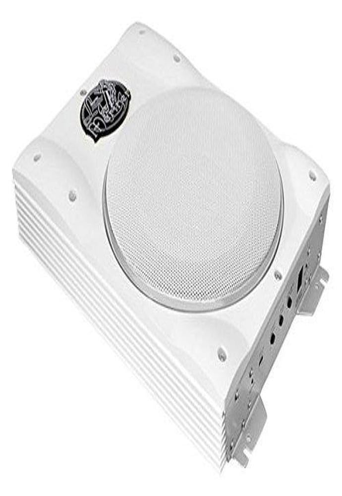 Lanzar Low Profile Marine Subwoofer System   1000 Watt 8 Inch Slim Active Waterproof Amplified Bass Speaker   Underseat Mount Au