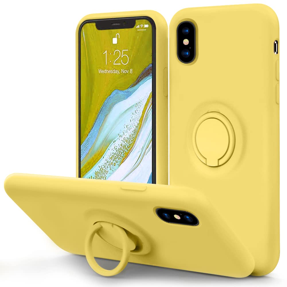 Mocca For Iphone Xs Max Silicone Case With Kickstand | Anti Scratch Full Body Shockproof Protective Case For Iphone Xs Max   Yel