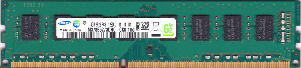 Samsung 4GB PC3-12800 DDR3-1600MHz non-ECC Unbuffered CL11 240-Pin DIMM M378B5273DH0-CK0