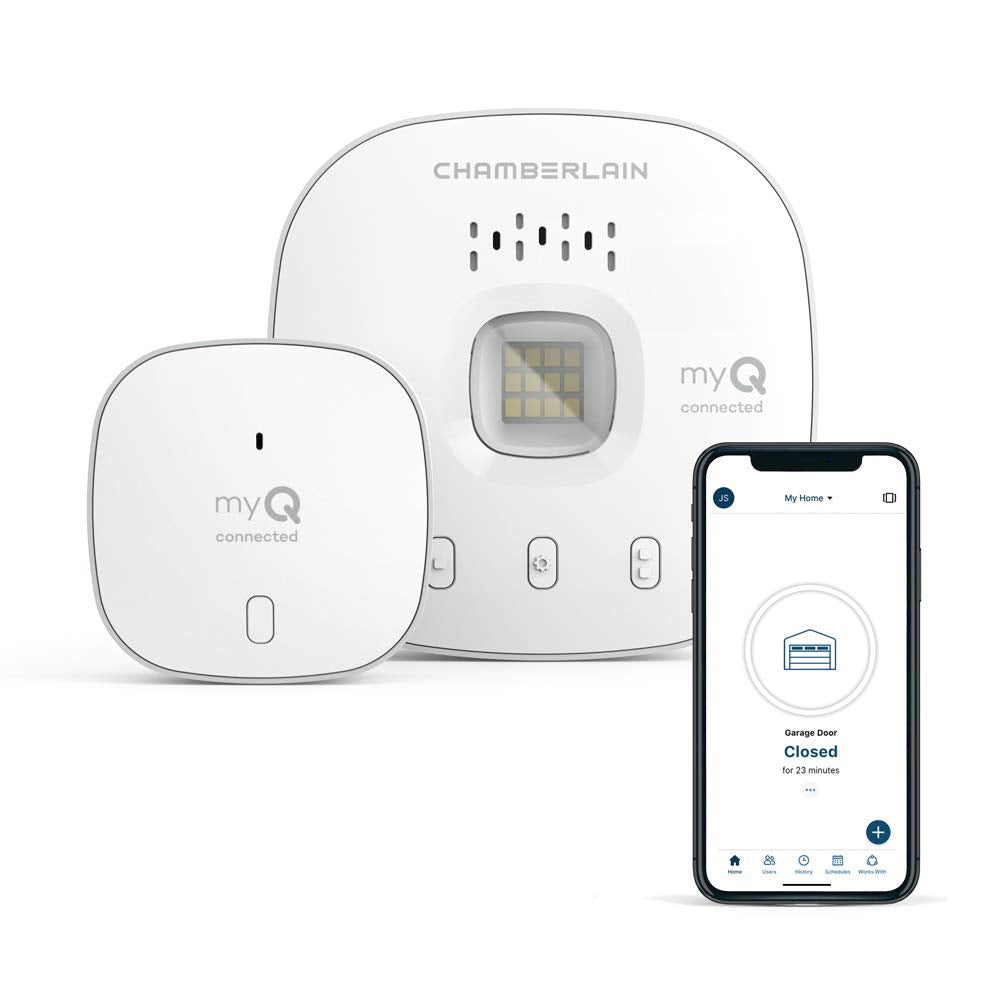 CHAMBERLAIN Smart Garage Control - Wireless Garage Hub and Sensor with Wifi & Bluetooth - Smartphone Controlled, myQ-G0401-ES, W