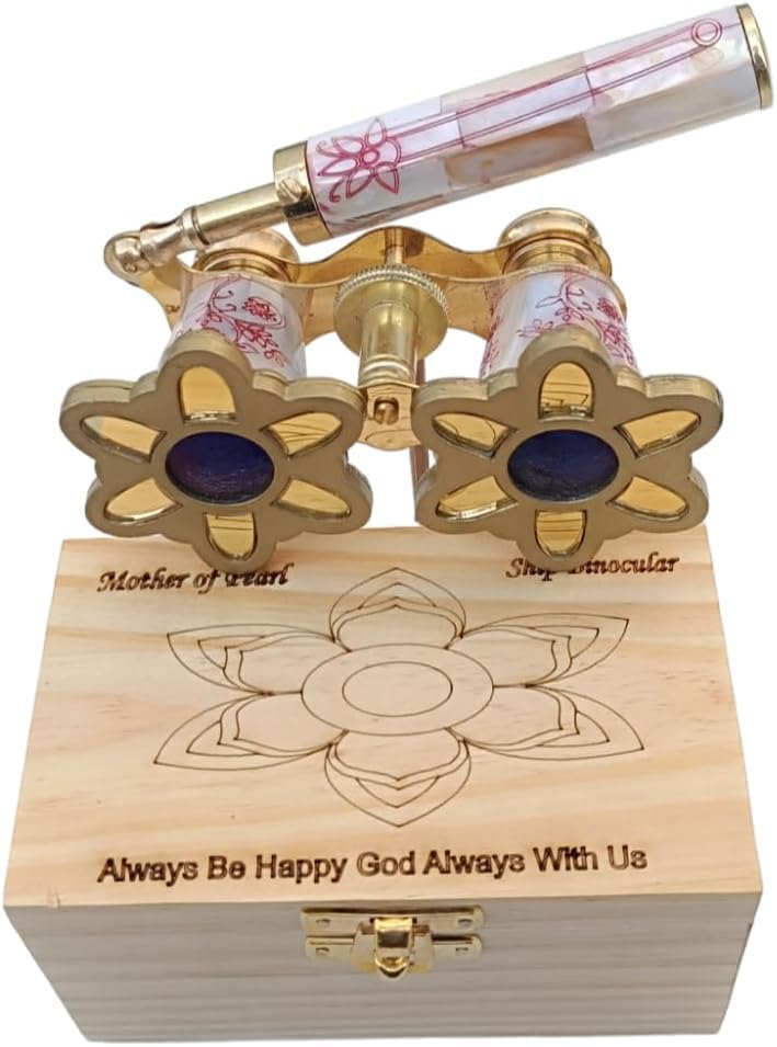 Opera Glasses 3X Magnification With Compass Premium Brass & Crystal Clear Optics Elegant Glasses For Theater, Concerts & Cinemas