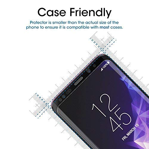 Amfilm Glass Screen Protector For Galaxy S9, Samsung Galaxy S9, 3D Curved Tempered Glass, Dot Matrix With Easy Installation Tray