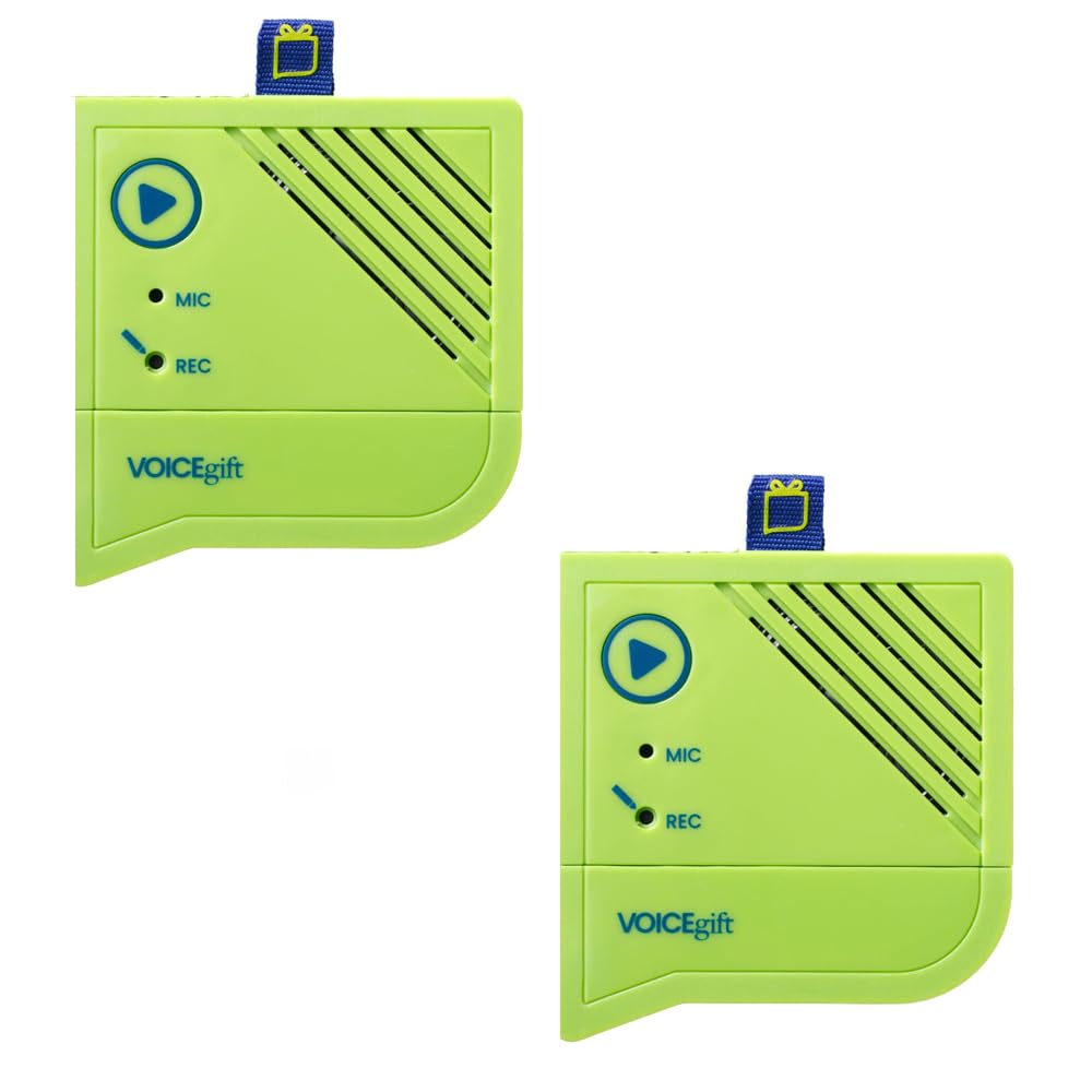 Voicegift Audio Recorders For Frames & Gifts   All Occasion Voice Recorders (Green | 2 Pack, Voiceover Voice Recorder)