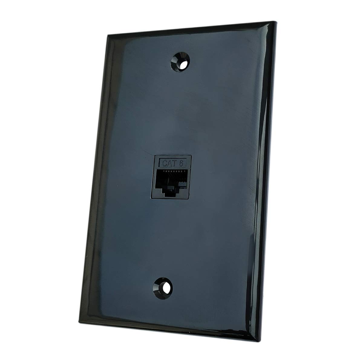 Boplat 1 Port Cat6 Ethernet Wall Plate Black   Single Gang Cat 6 Rj45 Network Cable Cover Plate Female To Female For Cat7/Cat6/C