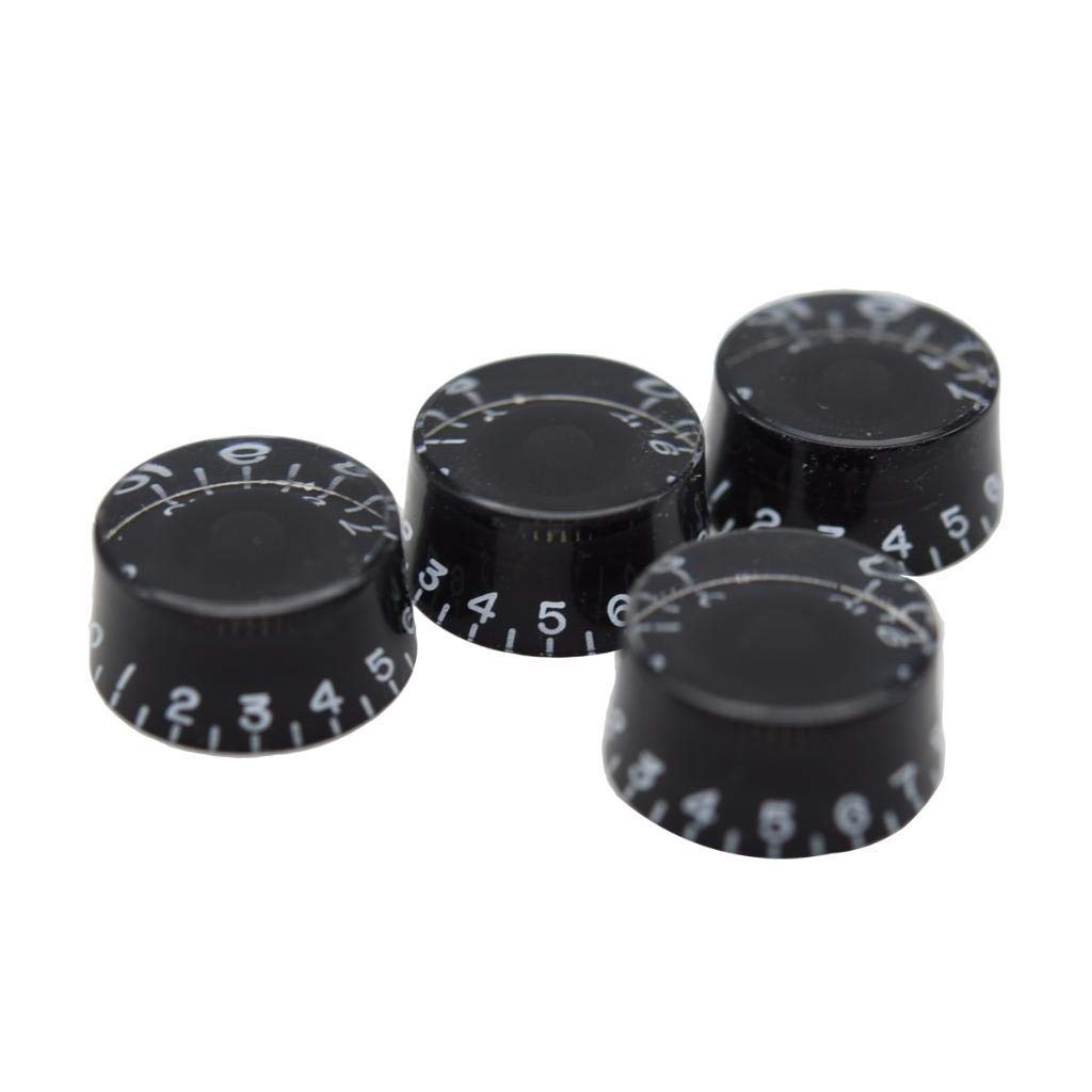 Dopro 4Pcs Usa(Imperial) Lp Guitar Speed Dial Knobs 24 Fine Splines Control Knobs For Usa Les Paul/Cts Pots Black