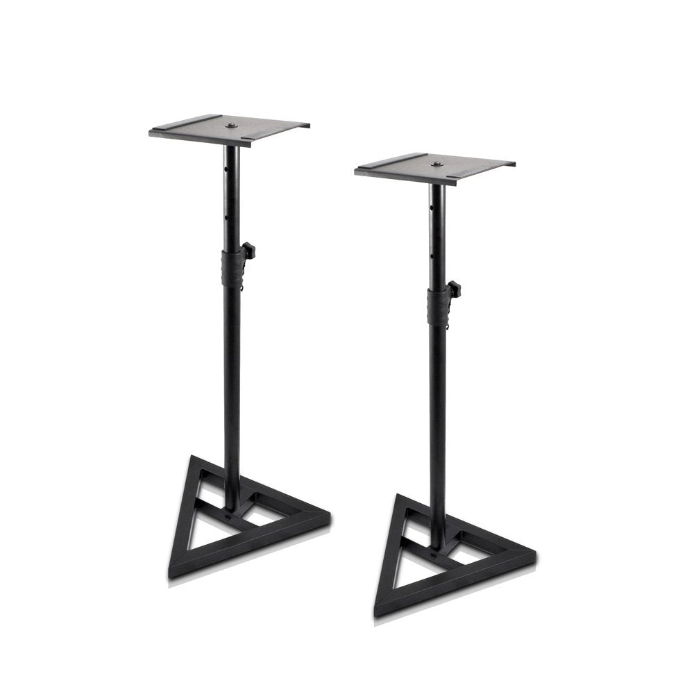 Pyle Universal Monitor Speaker Stands - Heavy Duty Studio Speakers Holder 9 Metal Square Platform 26 - 52 Telescopic Height Adju