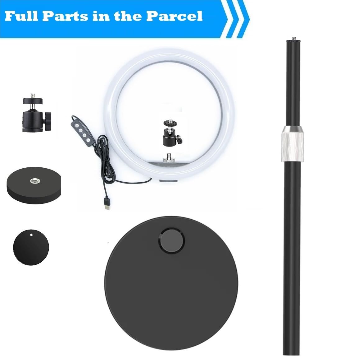 Magnetic Webcam Light With Stand,10 Inch Ring Light With Adjustable Desktop Mount Holder Compatible With Logitech C920 Streamcam C922 C930E C925E C615 Brio 501 301 101 4K C270 C310 Webcams