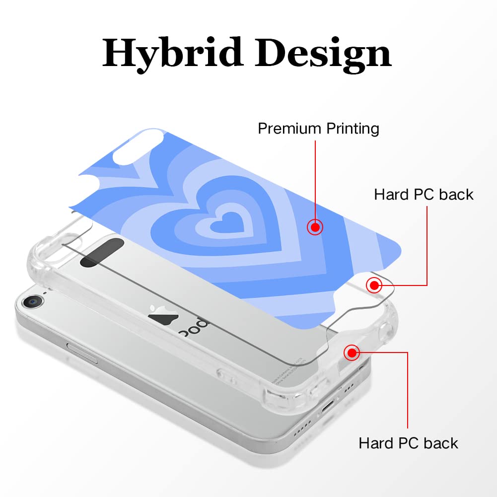 Ook Compatible With Ipod Touch5/6/7 Generation Case Ring Holder For Girls Woman,Soft Tpu Bumper Pc Back Shockproof Protective Ca