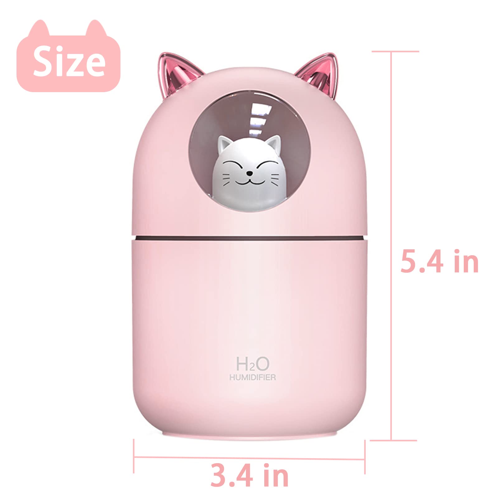 Small Humidifier Cute Portable Cool Mist Humidifier With 12 Pcs Humidifier Sticks 7 Color Night Light Usb Air Humidifier For Bed