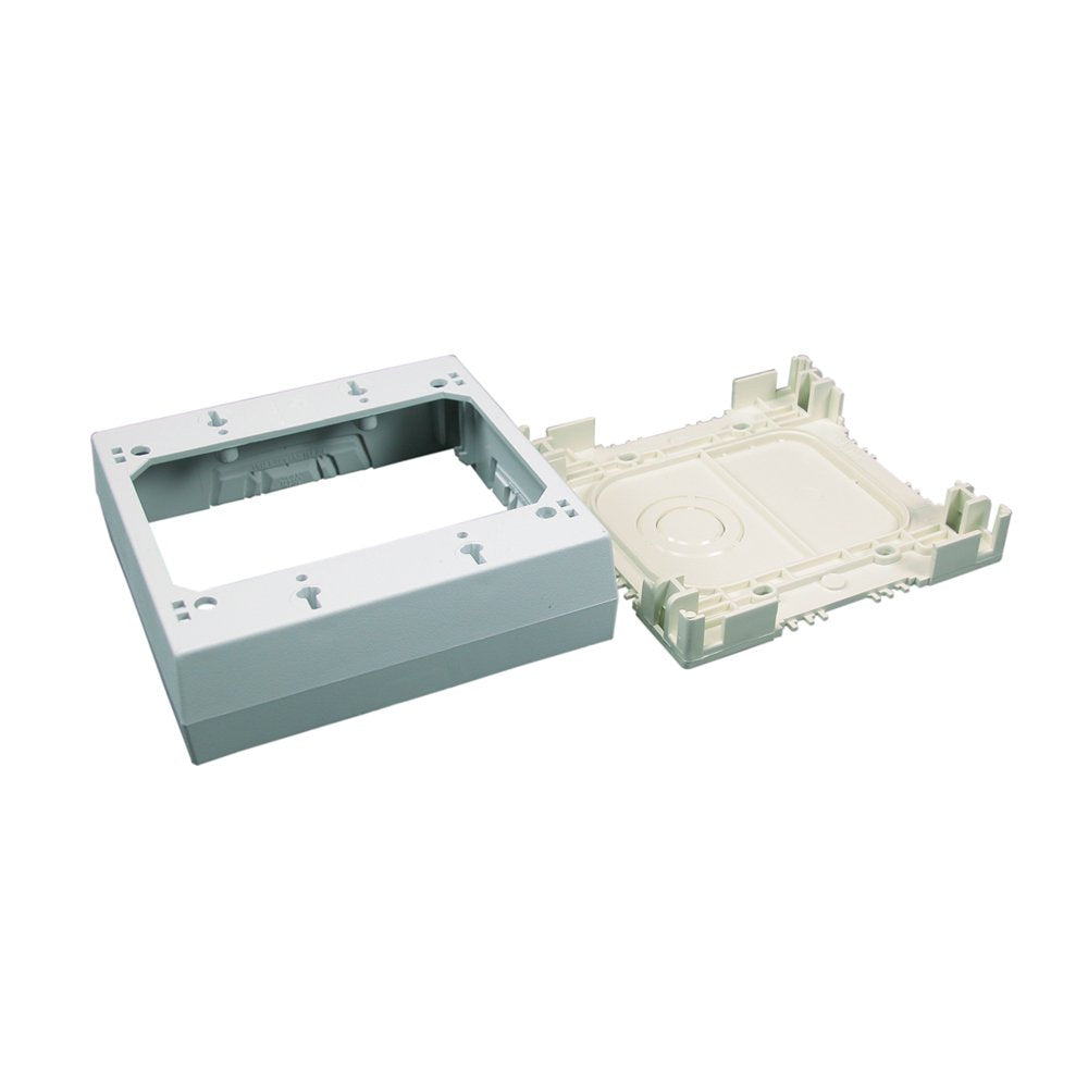 Legrand Wiremold Nmw3 2 Nonmetallic Plastic Raceway For Extending Power, 2 Gang Deep Outlet Box, 1 3/8'' Deep, White (1 Pack)