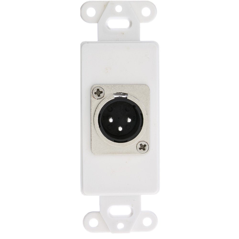 CableWholesale Decora Wall Plate Insert, White, XLR Male to Solder Type