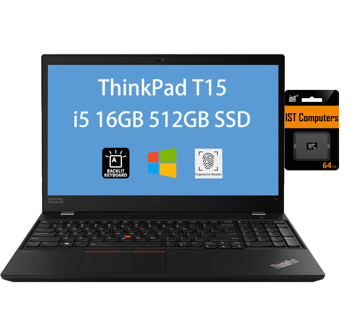 Lenovo Thinkpad T15 15.6'' Fhd (Intel Quad Core I5 1145G7(Beats I7 10510U), 16Gb Ram, 512Gb Pcie Ssd) Business Laptop, Backlit K