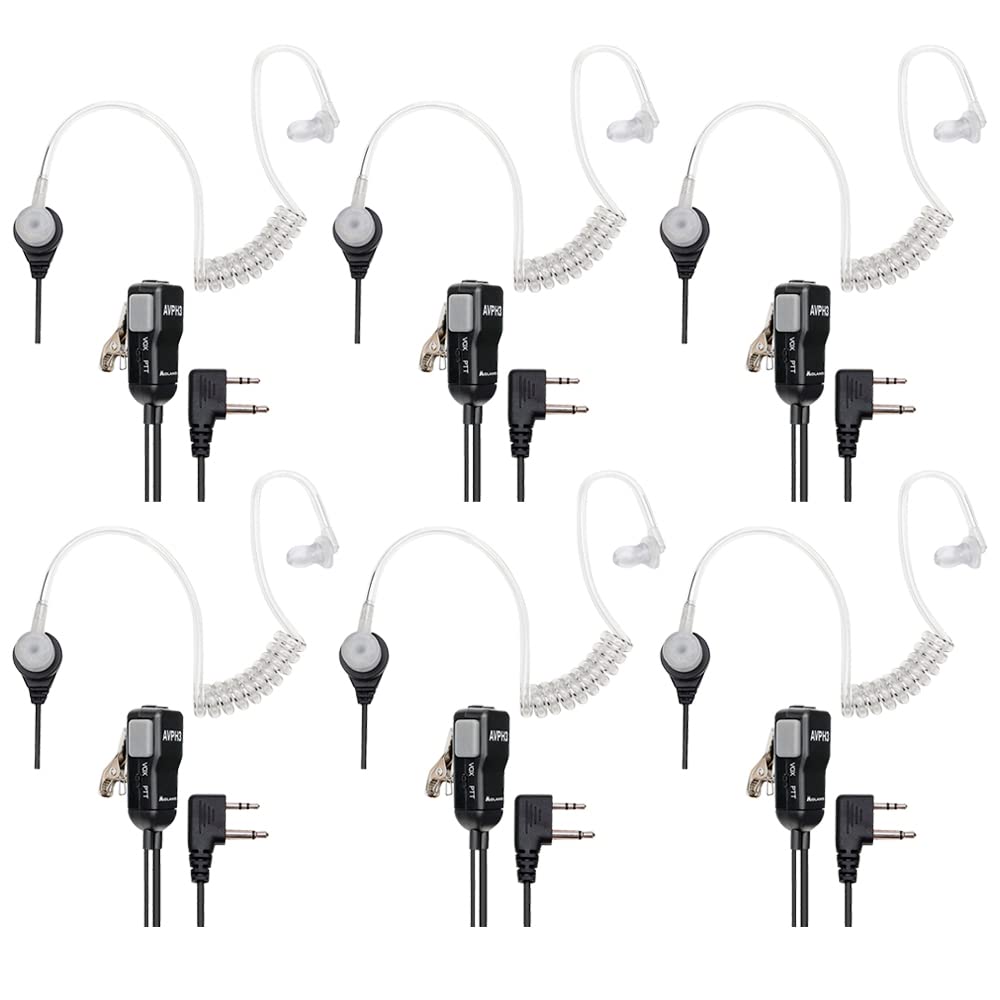 Midland Avph3 Transparent Security Headsets With Ptt/Vox (6 Pack)