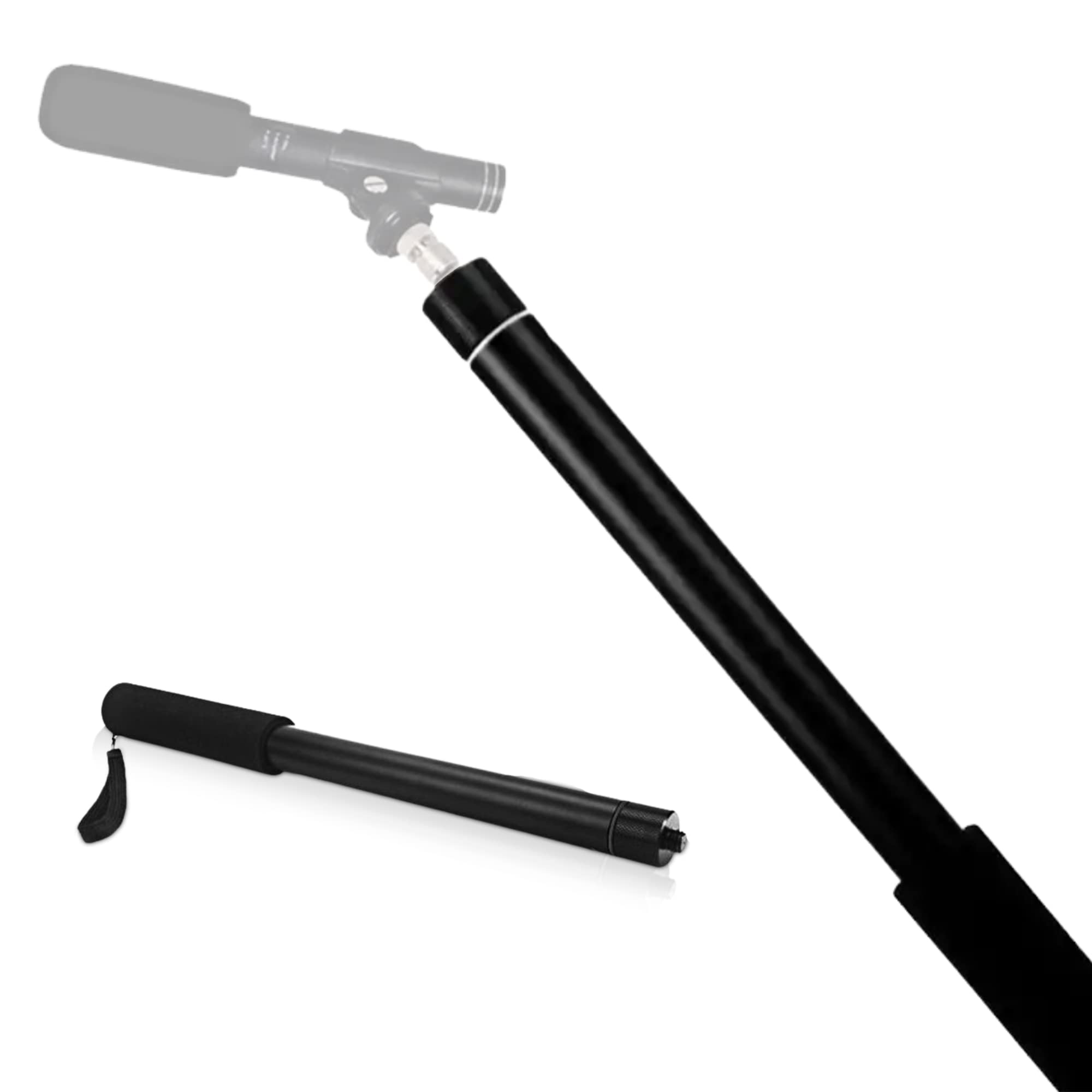 iOgrapher Microphone Boom Pole - Handheld Boom Pole Holder & Adjustable Microphone Mount - Compact & Extendable Pole Mount with 