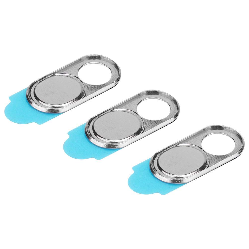 ASHATA 3pcs Metal Camera Lens, Ultra Thin Camera Cover Webcam Cover Blocker Slider for Smartphone Tablet Desktop Laptop (Silver)