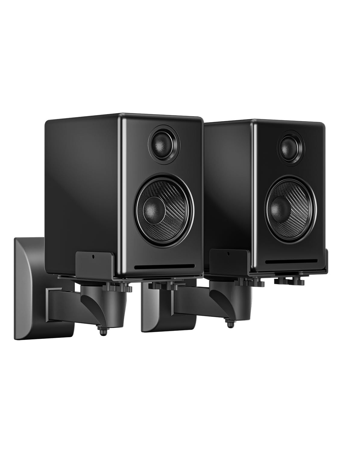 suptek Small Dual Side Clamping Bookshelf Speaker Wall Mounting Bracket for Small Surrounding Sound Speakers, Hold up to 55lbs B