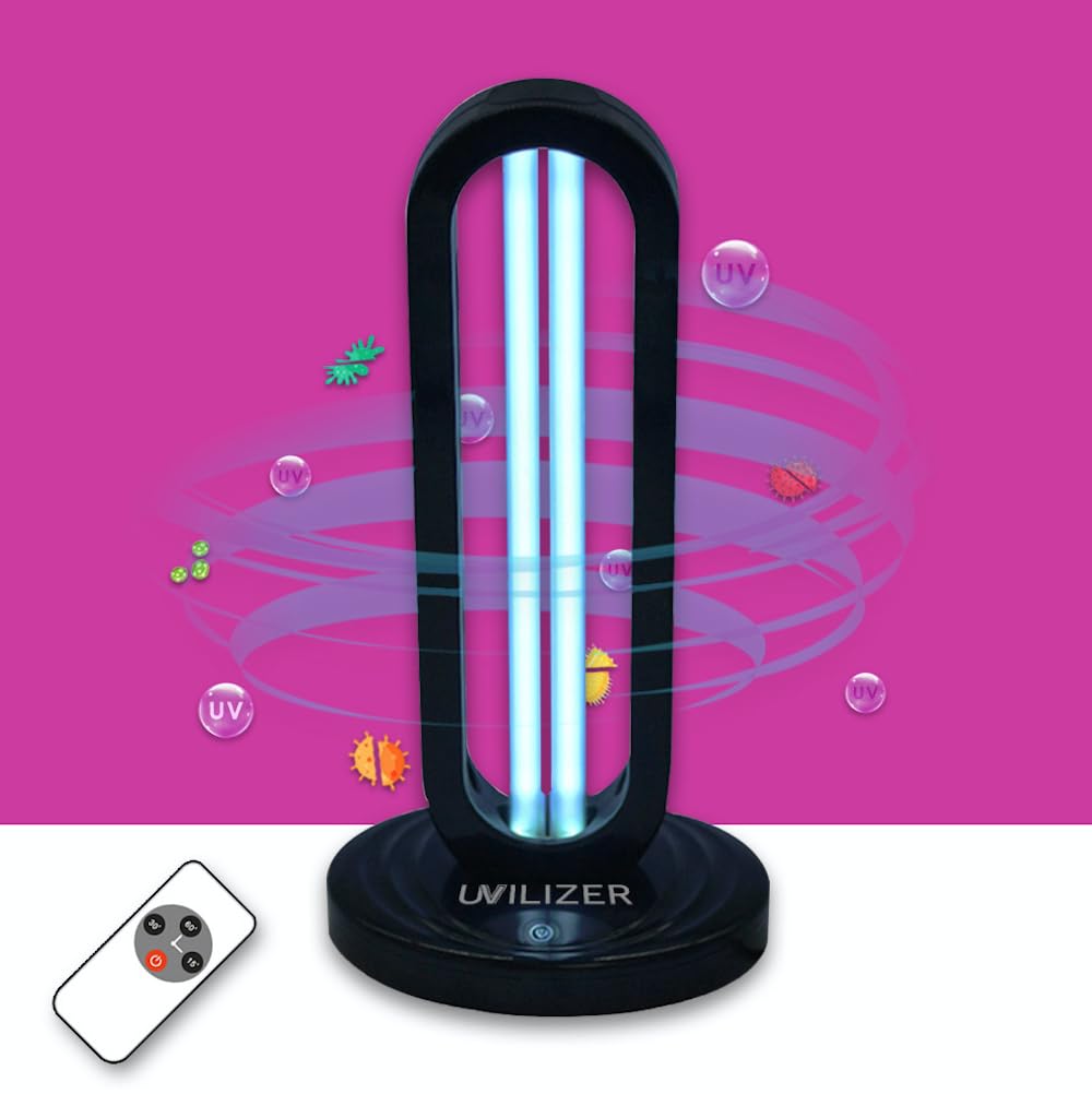 Rveal UVILIZER - UV Light Sanitizer & Ultraviolet Disinfection Lamp (38W UV-C Cleaner for Home, Room, Travel | 3-Speed Timing an