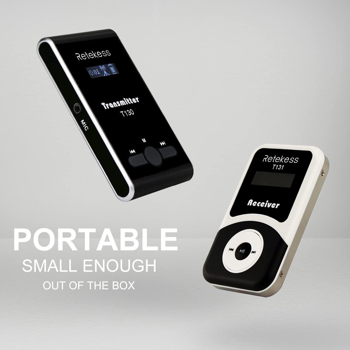 Retekess T130 Tour Guide System Rechargeable, Church Translation System, Translation Kit, Simple Basic, Clear Sound Quality, Tra