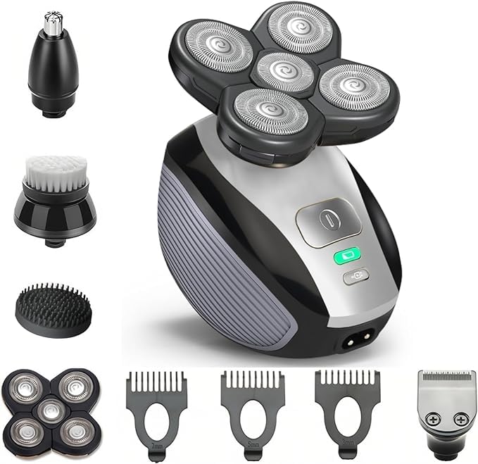 Head Shavers For Bald Men, Skull Shaver, 5 In 1 Electric Razor With Rechargeable Battery, Hair Clippers, Nose Hair Trimmer, Clea