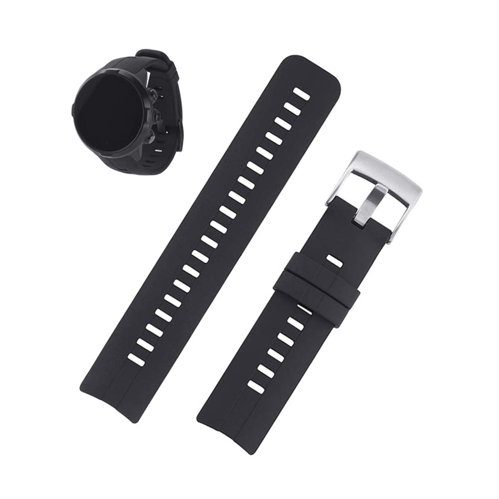 Sencato Watch Bands Compatible With Suunto Spartan Sport Hr, Classic Soft Rubber Replacement Wrist Strap For Suunto Spartan Spor