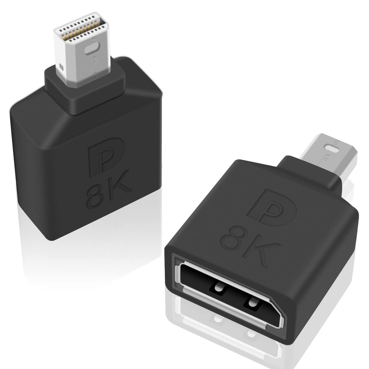 Poyiccot Mini Displayport To Displayport Adapter, 8K Mini Dp To Dp Adapter Bi Directional Mini Displayport Male To Displayport F