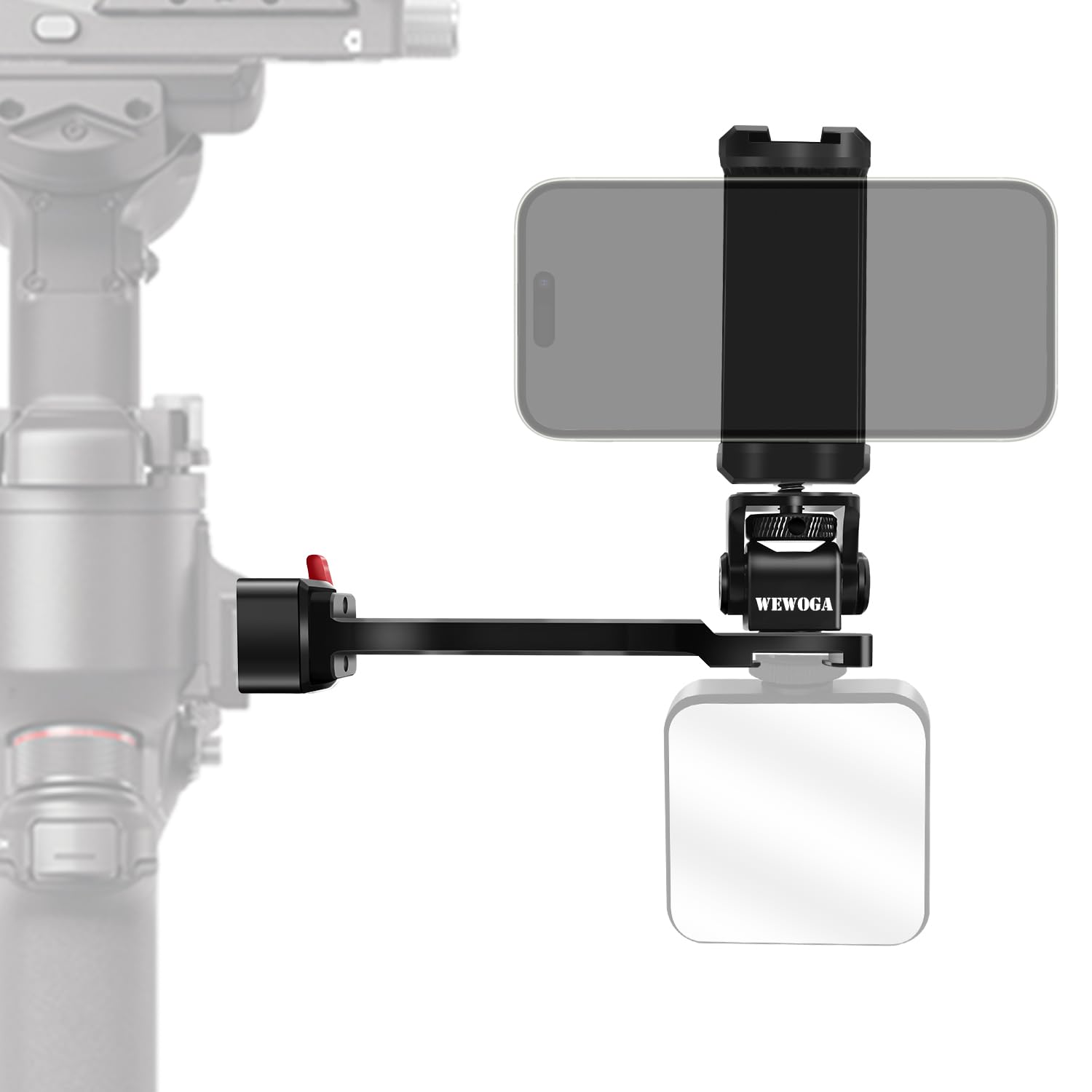 Wewoga Rs4 Phone Holder Aluminum Alloy Extension Handle Rs3 Monitor Mount W Phone Mount 1/4'' Cold Shoe Compatible For Dji Ronin