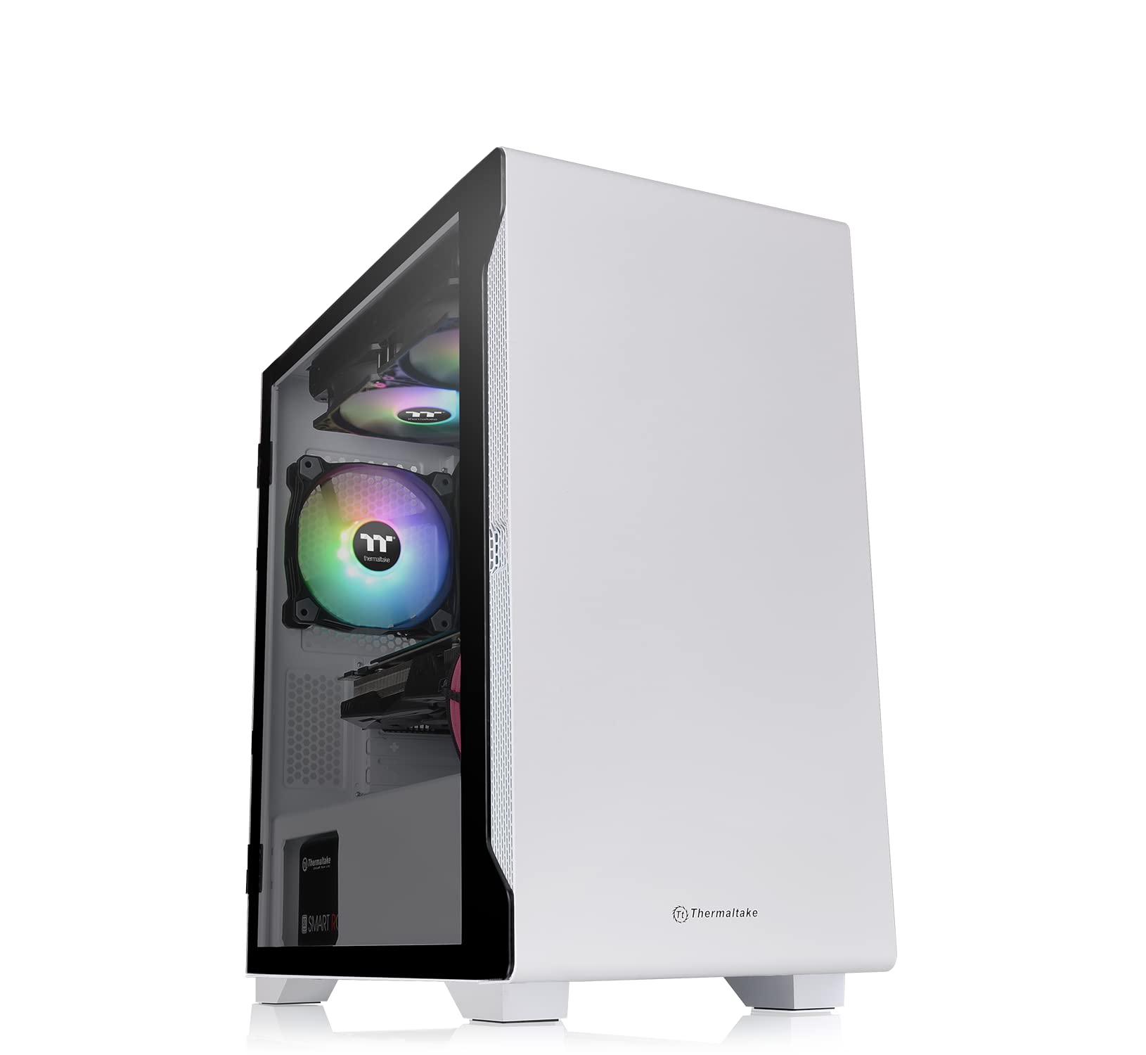 Thermaltake S100 TG Snow Edition CA-1Q9-00S6WN-00 CS7886 Tempered Glass Mini Tower PC Case White with Swing Door Panel