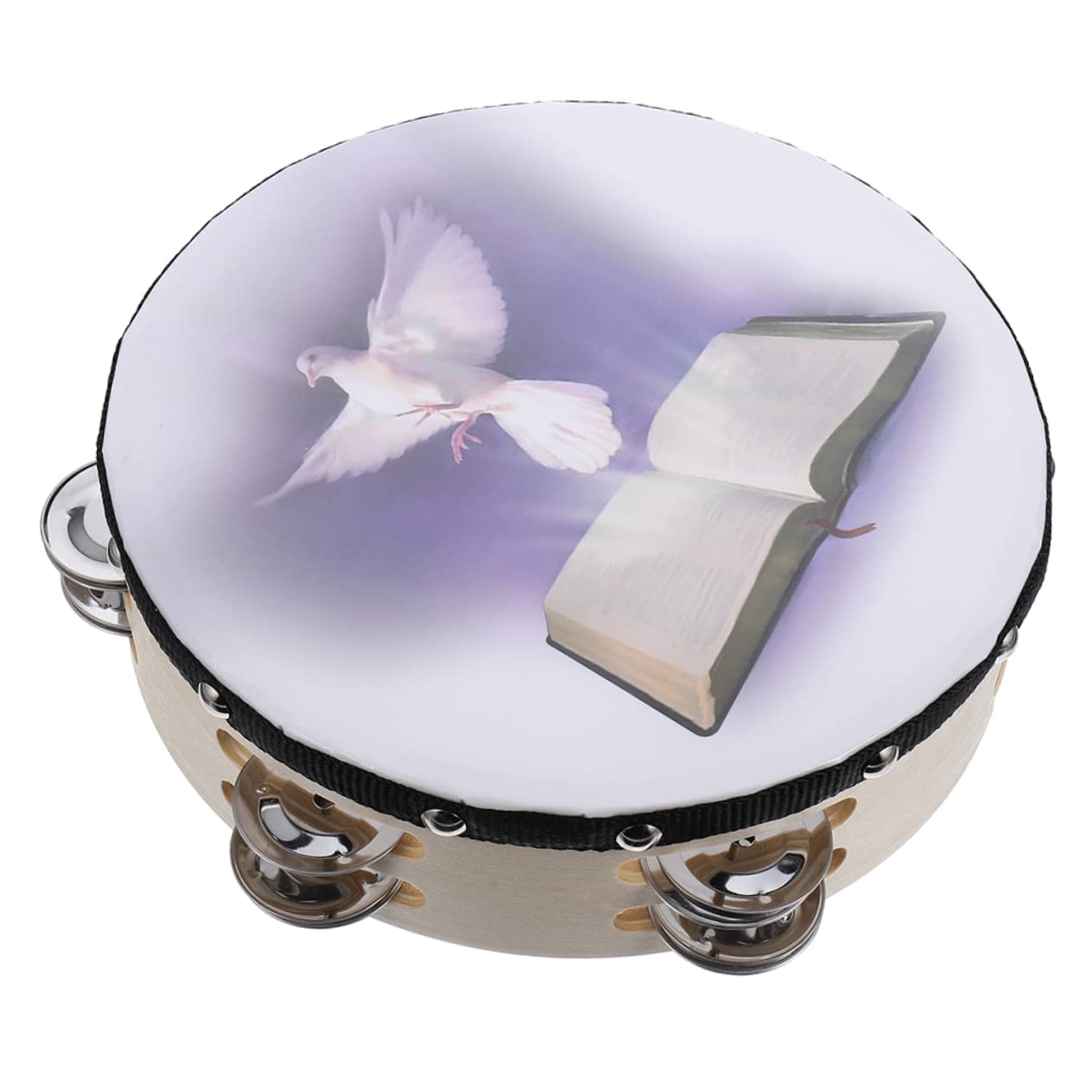 EXCLUZO Peace Dove Tambourine Drums for Music for Kids Instruments for Musical Educational Tambourine Hand Held Drum Percussion 