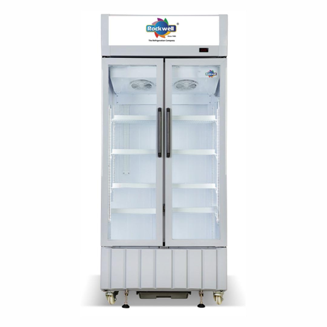 Rockwell Rvc600A Visi Cooler, Double Glass Door, 5+5 Shelves, Led Lighting, HeavyDuty Cooling, AutoDefogging, 4Year Warranty