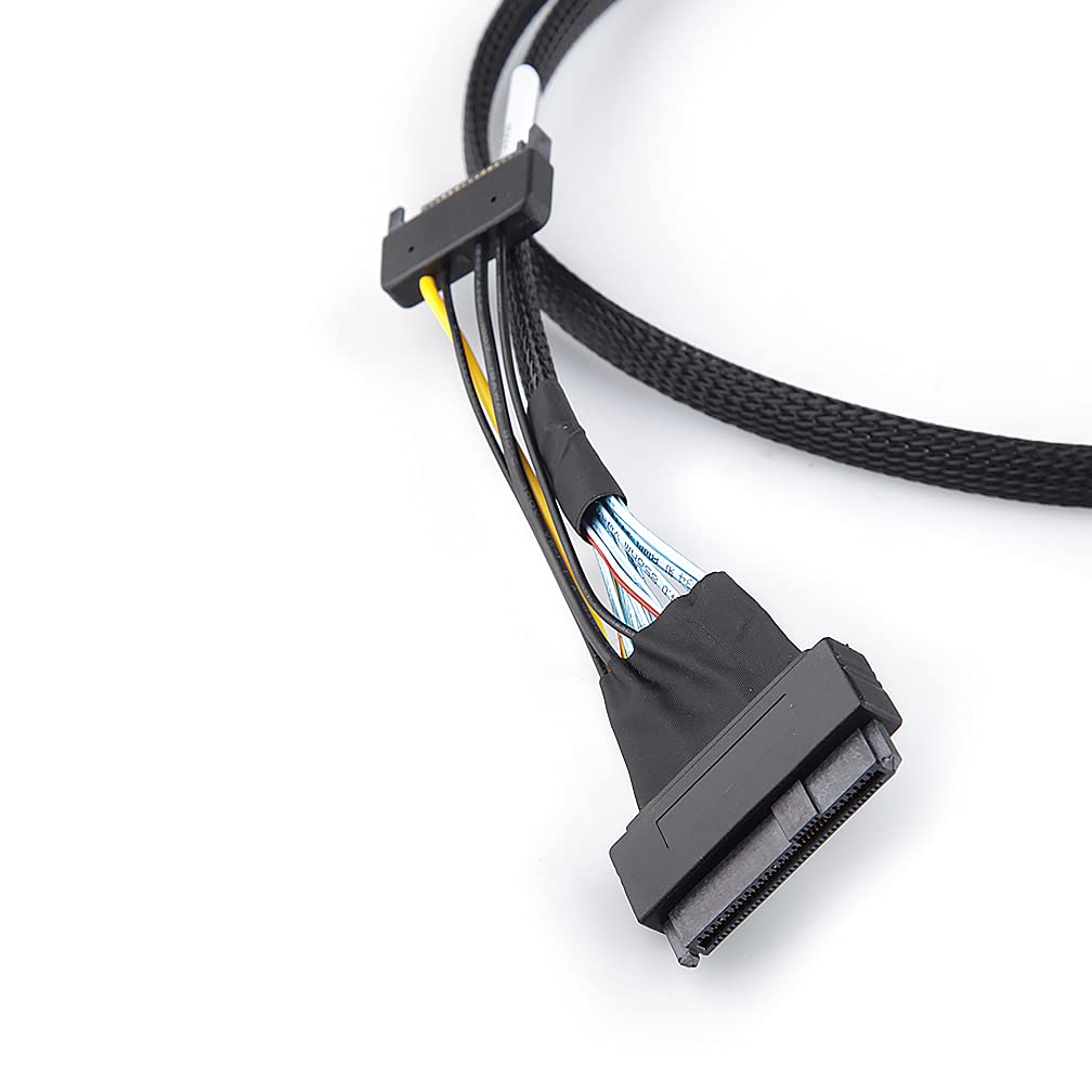 Mini Sas Sff 8644 To U.2 Sff 8639 Nvme Ssd Cable With 15P Sata Power Cable, External 26Pin To Internal Sas Cable For Datacenter,