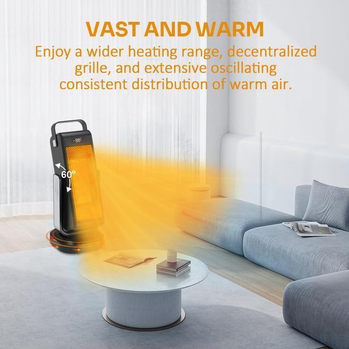 Space Heater, Portable Heater With 3D Oscillating For Large Room, 4 Mode/Eco Electric Heater, Ptc Space Heaters For Indoor Use W