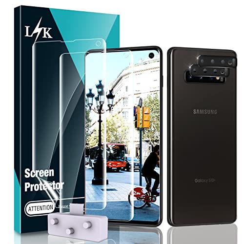 [2+2 Pack] Lk Compatible For Samsung Galaxy S10 6.1Inch, 2 Pack Flexible Tpu Screen Protector And 2 Pack Camera Lens Protector [