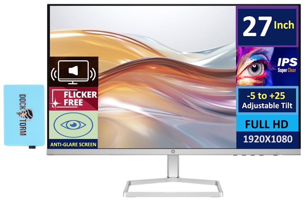Hp Series 5 527Sa Monitor With Speakers (Replaces M27Fwa) 27'' 100Hz Ips Fhd 99% Srgb 300 Nits Display, Adjustable Tilt, Flicker