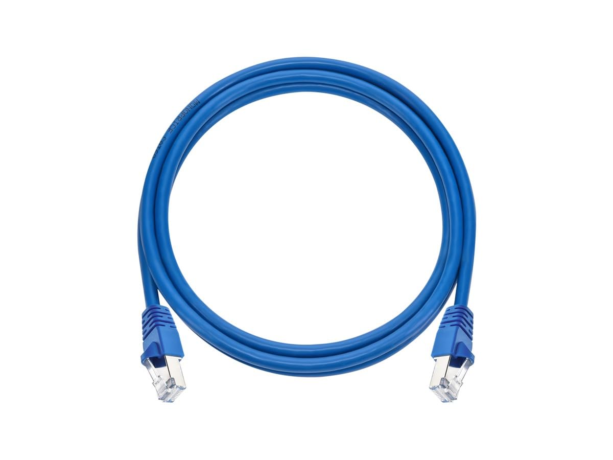 Monoprice Cat6A 5Ft Blue Patch Cable Double Shielded (S/Ftp) 26Awg 10G Pure Bare Copper Snagless Rj45 Fullboot Series Ethernet C