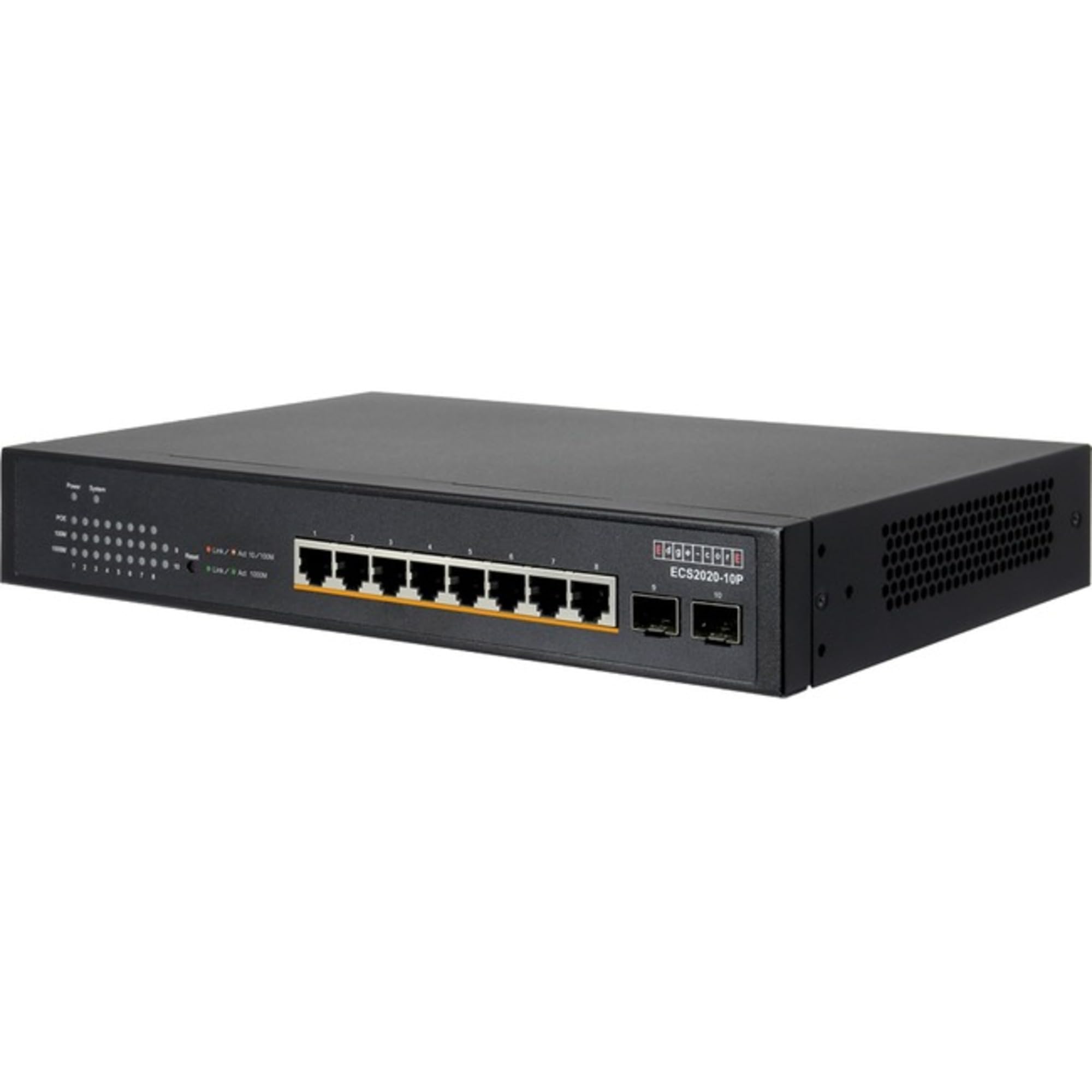 Edgecore NT ECS202010P 10 Ports Fixed Port PoE Fanless Gigabit Copper Fiber