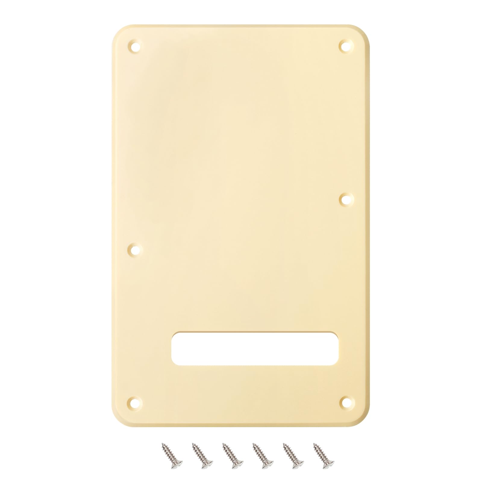 Banworks Electric Guitar 1 Ply Backplate 6-Hole Trem Tremolo Cover for USA/Mexican Fender Standard Strat ST JT/HGB-01 Cream