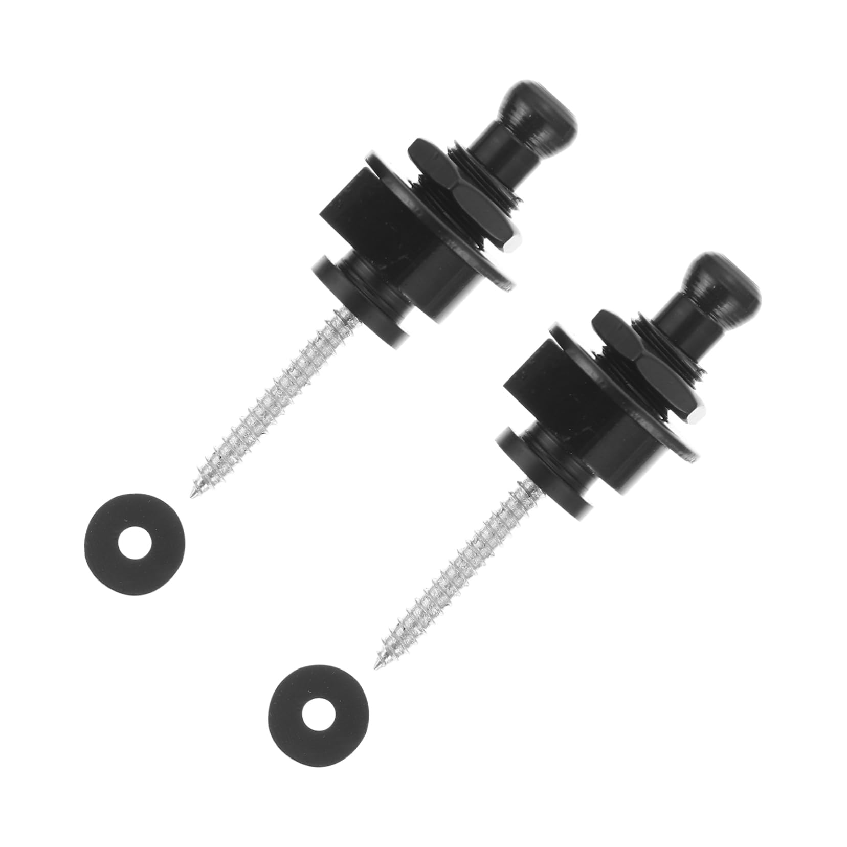 JOINPAYA 2pcs Guitar Strap Button Locks Black Ukulele Strap Accessories Easy Installation for Electric Bass to Prevent Falling