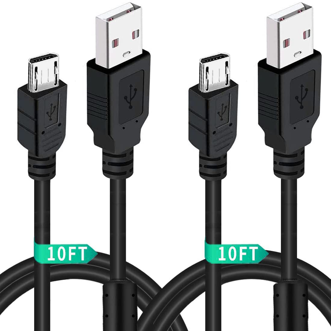 2 Pack 10Ft Ps4 Controller Charger Charging Cable With Magnetic Ring Compatible With Playstation 4/ Dualshock 4/ Ps4 Slim/Pro Wi