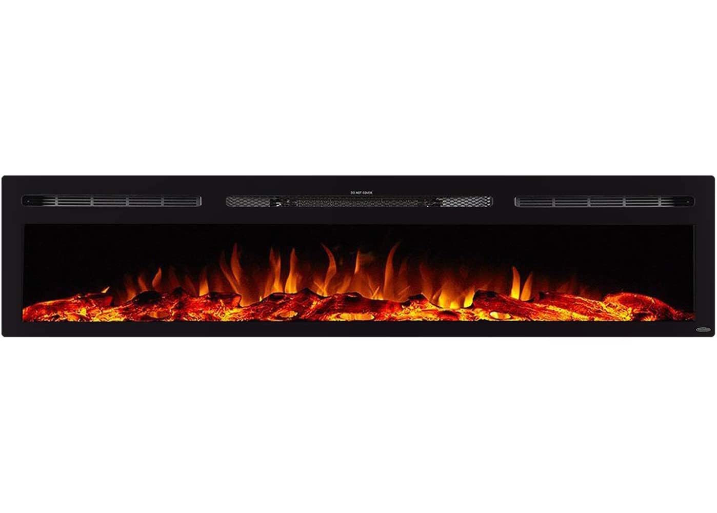 Touchstone Smart Electric Fireplace The Sideline 84 Inch Wide In Wall Recessed 30 Realistic Ember Color/Flame Options 1500W Heat