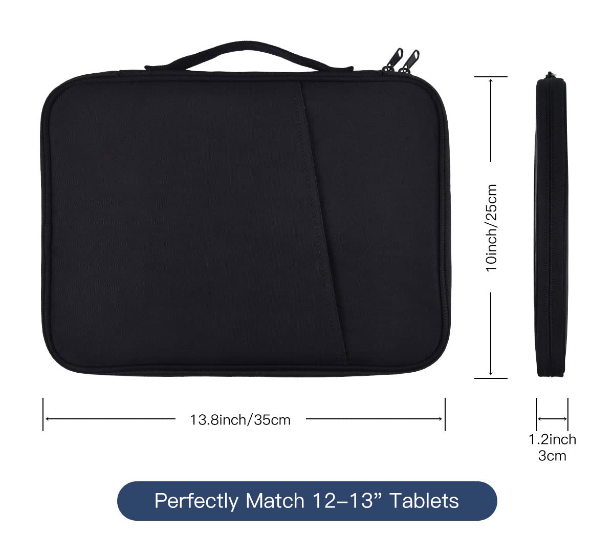 12 12.9 Inch Tablet Sleeve Bag For 12.4'' Samsung Galaxy Tab S9+ Plus/S8+ 2022/S7+/S7+ Plus/S7 Fe,13'' Ipad Air M4/Ipad Pro M2 2