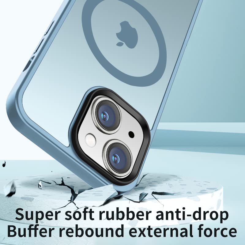 Yzoiko Magnetic Case For Iphone 14 Pro Max Case [10Ft Grade Drop Tested & Compatible With Magsafe] Translucent Anti Fingerprint