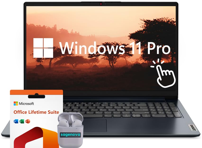 Lenovo IdeaPad Business Laptop, 15.6 Touchscreen, Windows 11 Pro Laptop, Intel Core i5 Processor, Microsoft Office Lifetime Suit