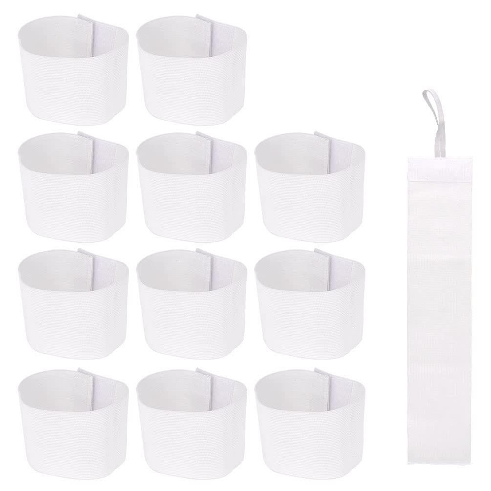 Wrzbest White Armbands Soccer Football Rugy Captain Armbands Mourning Armband for Multipurpose Use,DIY,Restaurant,Team Sport,Hos