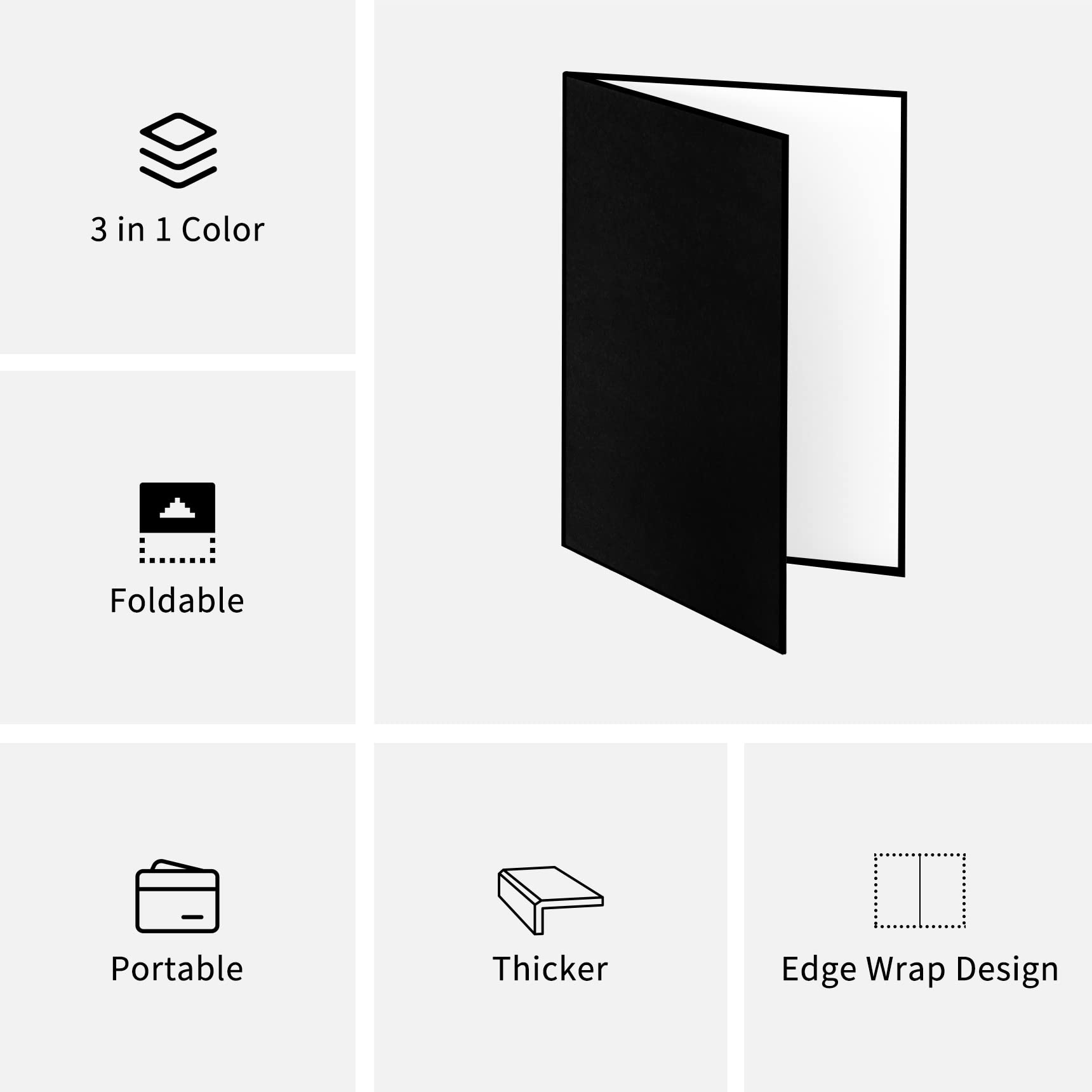 Meking 3 In 1 Photography Reflector Cardboard, 17''X12''/42X30Cm A3 Folding Light Diffuser Board For Still Life, Product And Foo