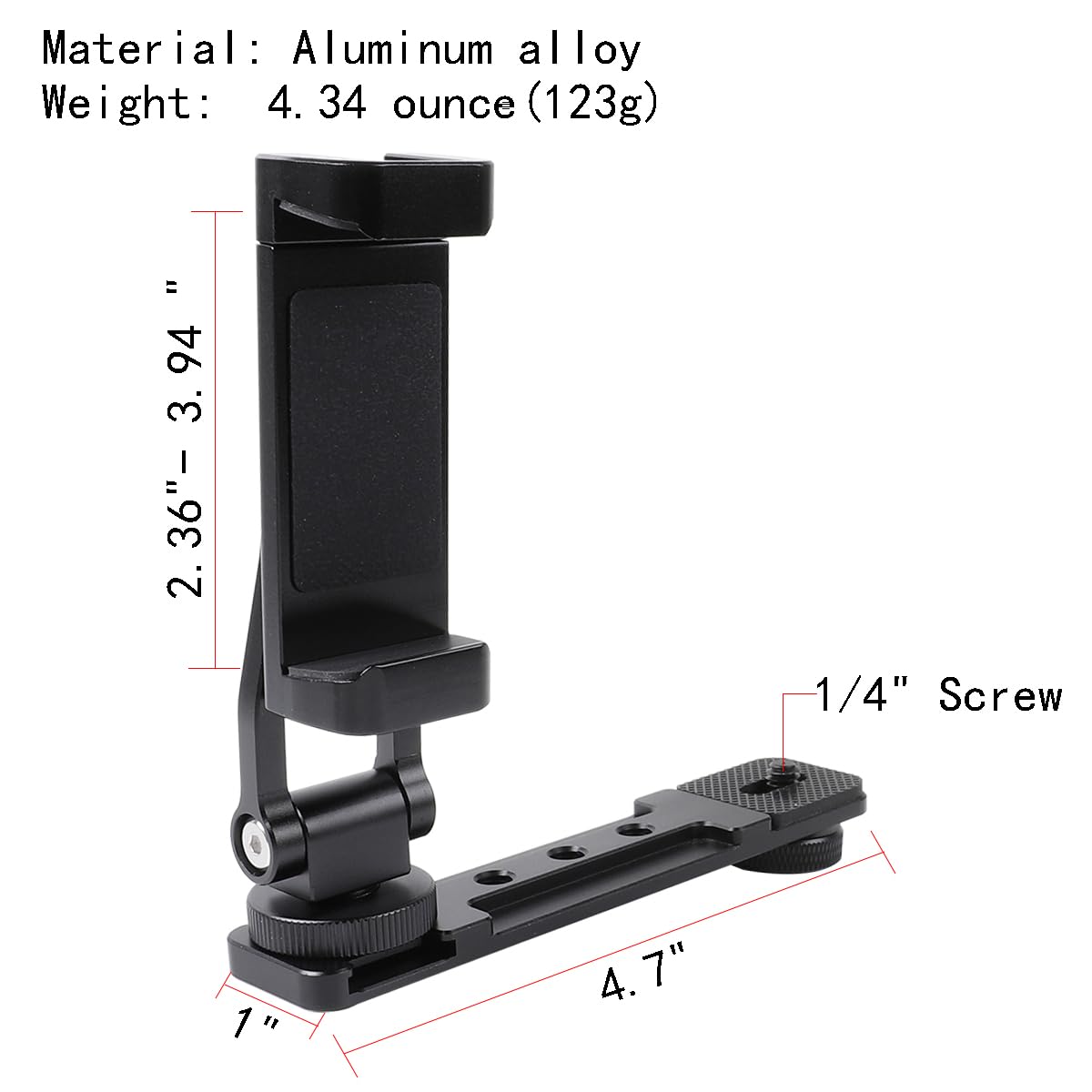 Leenconghui Aluminium Alloy Phone Holder Mount For Dji Pocket 3, Cell Phone Holder Tripod Adapter Phone Clip Expansion Accessori
