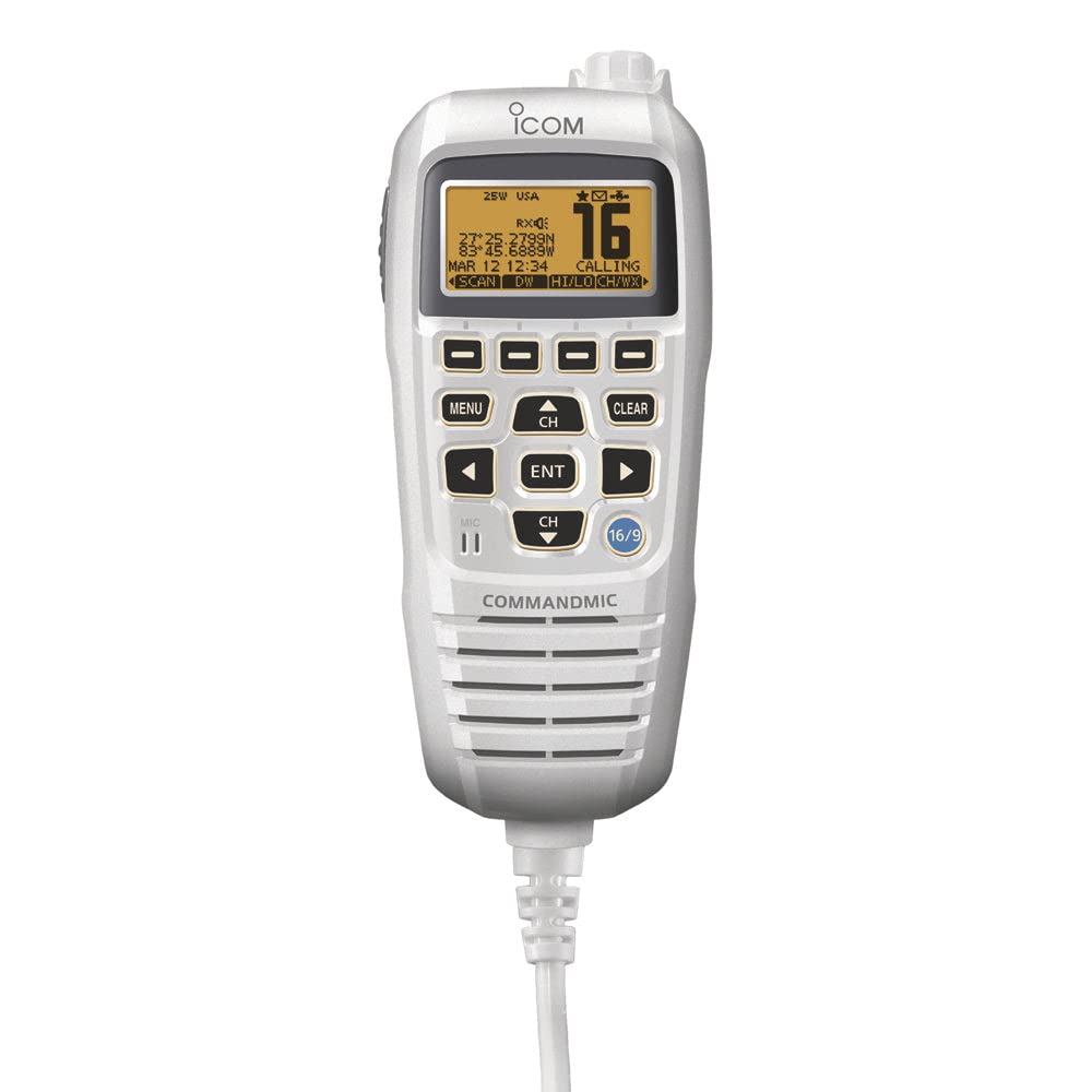 Icom Ic Hm 195Sw Command Mic Iv For M424 Vhf, White