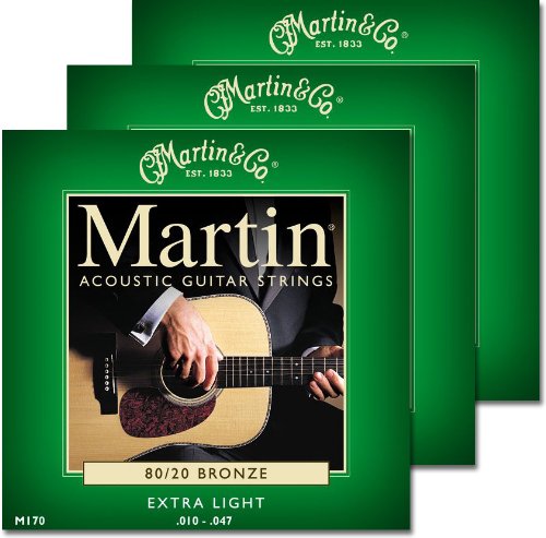 Martin 4 String Acoustic Electric Guitar, Right, 3 Pack (M170)